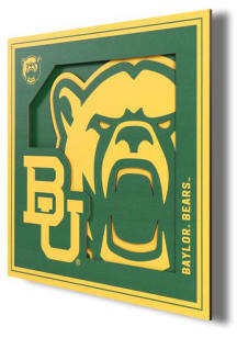 Baylor Bears 12x12 3D Logo Sign - Green