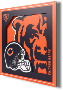 Chicago Bears 12x12 3D Logo Sign - Blue