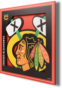 Chicago Blackhawks 12x12 3D Logo Sign - Black