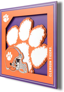 Clemson Tigers 12x12 3D Logo Sign - Orange