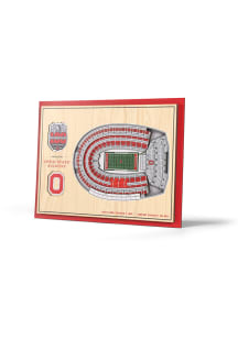 Ohio State Buckeyes Ohio Stadium 100th Celebration 3D 5 Layer Wall Art - Red