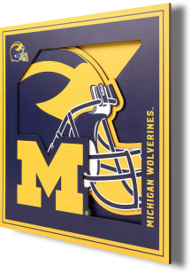 Michigan Wolverines 12x12 3D Logo Sign - Blue