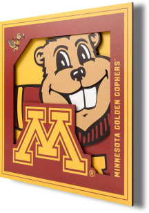 Minnesota Golden Gophers 12x12 3D Logo Sign - Red