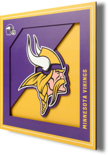 Minnesota Vikings 12x12 3D Logo Sign - Purple