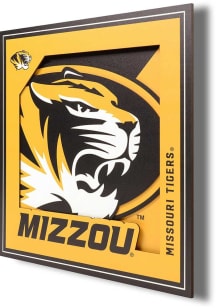 Missouri Tigers 12x12 3D Logo Sign - Gold