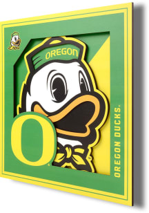 Oregon Ducks 12x12 3D Logo Sign - Green