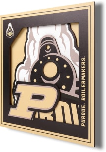 Purdue Boilermakers 12x12 3D Logo Sign - Gold