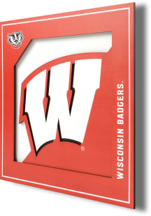 Wisconsin Badgers 12x12 3D Logo Sign - Red