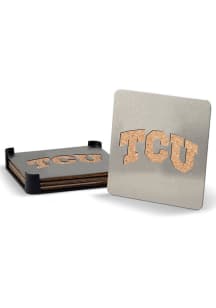 TCU Horned Frogs 4 Pack Stainless Steel Boaster Coaster - Silver