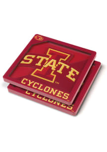Iowa State Cyclones 3D Logo Series 2 Pack Coaster - Red