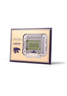 K-State Wildcats 5-Layer 3D Stadium View Wall Art - Purple