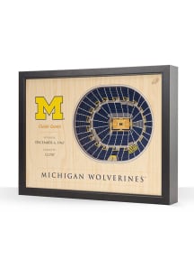 Michigan Wolverines Crisler Center 3D View Wall Art - Black