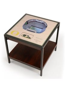 Oregon Ducks 25-Layer Lighted StadiumView Green End Table