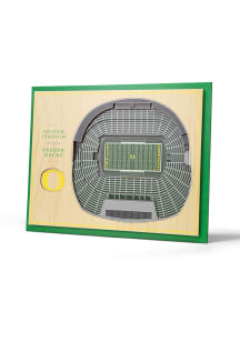 Oregon Ducks 5-Layer 3D Stadium View Wall Art - Green