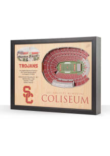 USC Trojans 3D Stadium View Design Wall Art - Red