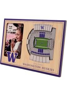 Washington Huskies Stadium View 4x6 Design Picture Frame - Purple
