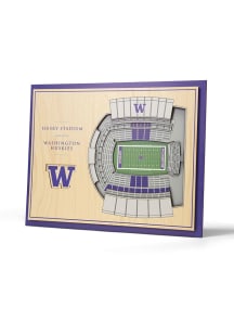Washington Huskies 5-Layer 3D Stadium View Wall Art - Purple