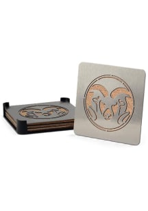 Colorado State Rams 4 Pack Stainless Steel Boaster Coaster - Silver