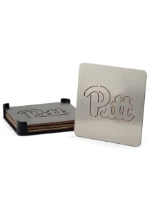 Pitt Panthers 4 Pack Stainless Steel Boaster Coaster - Silver