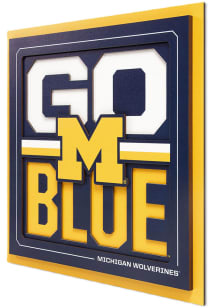 Michigan Wolverines 12x12 3D Slogan Sign - Blue