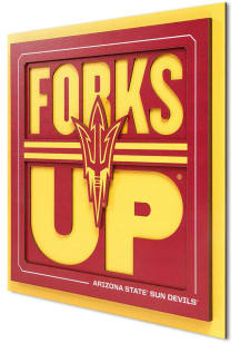 Arizona State Sun Devils 12x12 3D Slogan Sign - Maroon