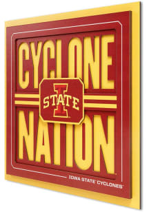 Iowa State Cyclones 12x12 3D Slogan Sign - Cardinal