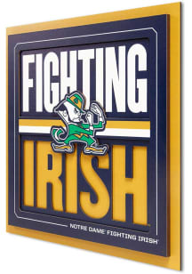 Notre Dame Fighting Irish 12x12 3D Slogan Sign - Blue