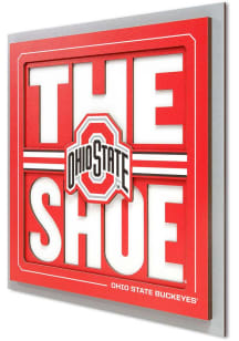 Ohio State Buckeyes 12x12 3D Slogan Sign - Red