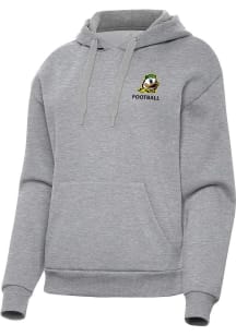 Antigua Oregon Ducks Womens Grey Heather Football Victory Hooded Sweatshirt