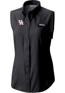 Columbia Houston Cougars Womens Black Heat Seal Omni Wick Tamiami Polo Shirt