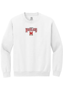 Summit Sportswear Maryland Terrapins Mens White Embroidered Long Sleeve Crew Sweatshirt