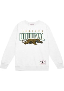 Mitchell and Ness Jacksonville Jaguars Mens White Classic Logo Long Sleeve Crew Sweatshirt