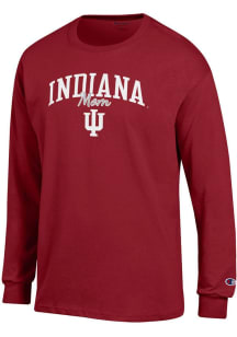 Champion Indiana Hoosiers Crimson Mom Script Jersey Long Sleeve T Shirt