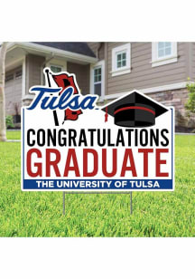 Tulsa Golden Hurricane Congratulations Graduate Yard Sign - White