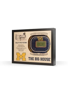Michigan Wolverines "The Big House" 3D Stadium View Wall Art - Black