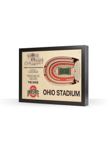Ohio State Buckeyes "The Shoe" 3D Stadium View Wall Art - Black