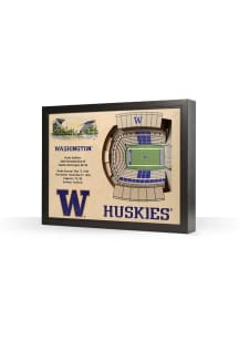 Washington Huskies 3D Stadium View Wall Art - Purple