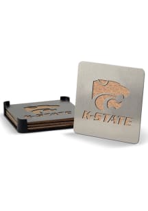 K-State Wildcats 4pk Stainless Steel Coaster - Silver