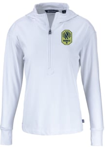 Cutter and Buck Nashville SC Womens White Daybreak Hood Qtr Zip