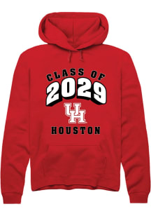 Summit Sportswear Houston Cougars Mens Red Class of 2029 Long Sleeve Hoodie