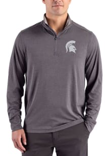 Cutter and Buck Michigan State Spartans Mens Black Forge Eco Big and Tall Qtr Zip