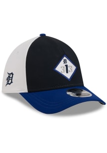 New Era Detroit Tigers Mens Black Side Patch City Connect 39THIRTY M-Crown A-Frame Flex Hat