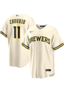 Jackson Chourio Milwaukee Brewers Mens Replica Home Jersey - White