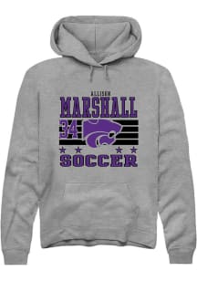 Allison Marshall K-State Wildcats Mens Grey NIL Striped Player Hood