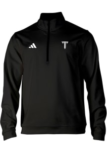 Adidas Troy Trojans Mens Black Heat Seal Elevated Long Sleeve Qtr Zip Pullover