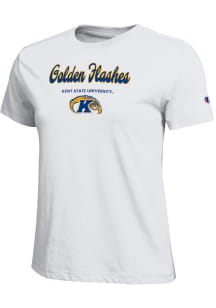 Champion Kent State Golden Flashes Womens White Script Core Short Sleeve T-Shirt