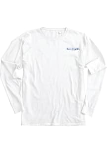 Blue 84 Duke Blue Devils White Senior Mascot 2 Hit Long Sleeve T Shirt