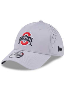 New Era Ohio State Buckeyes Mens Grey Mid Perf 39THIRTY Flex Hat