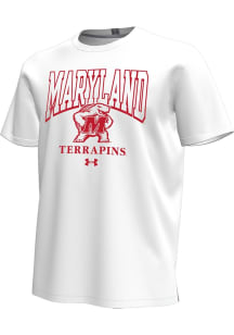 Under Armour Maryland Terrapins White Gameday HW Icon Short Sleeve T Shirt