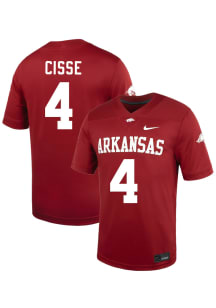Ismael Cisse  Nike Arkansas Razorbacks Cardinal Red NIL Name And Number Football Jersey